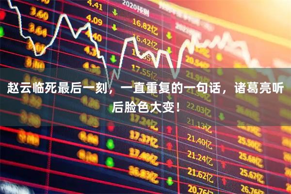 赵云临死最后一刻，一直重复的一句话，诸葛亮听后脸色大变！